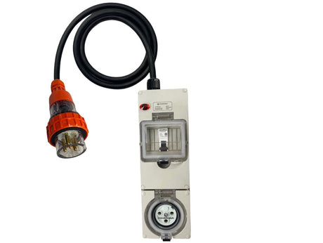 Power Adapter 20 Amp 5 Pin Three Phase to 20 Amp Round 3 Pin Single Phase outlet