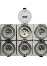 Portable Power board adapter 32 Amp 3 phase 5 pin to 6 x 15A and 6 x 10A Outlets