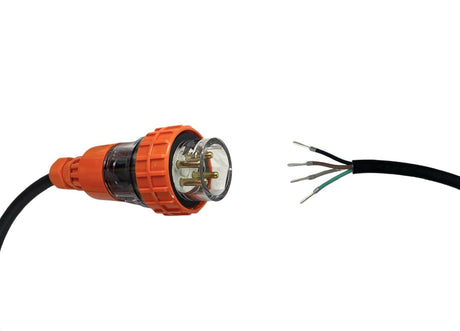 Appliance Lead 20 Amp 4 Pin Round Three Phase Plug with Bootlace Pins/or Lugs