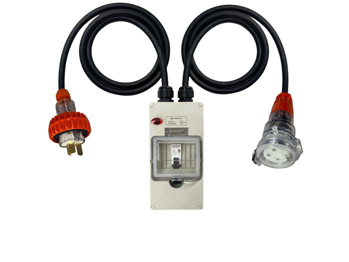 Power Adapter 20 Amp Flat 3 Pin Single Phase - 32 Amp 3 pin Single Phase Socket