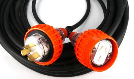 20 Amp Extension Lead Single Phase 3 Flat Pins 15 Metres, 20A, 1 Phase, 15m