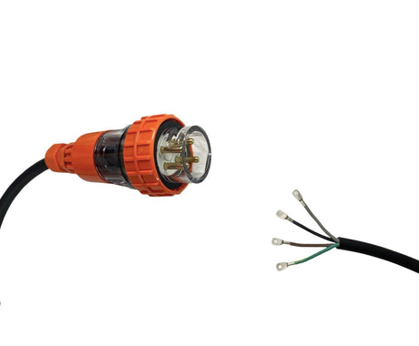 Appliance Lead 20 Amp 4 Pin Round Three Phase Plug with Bootlace Pins/or Lugs