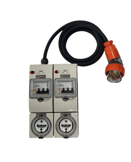 Power Board 5 Pin 10A to 2 x 5 Pin 10A RCBO Protected Outlets