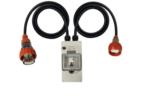 Power Adapter 10 Amp 5 Pin Three Phase to 10 Amp 3 pin Single Phase Socket