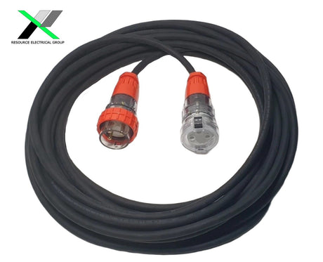 20 Amp 45m Extension Lead, Single Phase, 3 pin, 240V 20A Heavy Duty Cable 1Ph