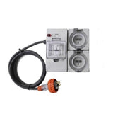 Portable Power board adapter 15 Amp 3 pin to 2 x 240v RCBO 15A outlets