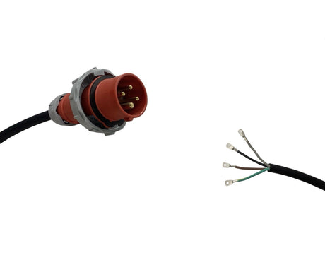 Appliance Lead CEEform 16 Amp 4 Pin Three Phase Plug with Bootlace Pins/or Lugs