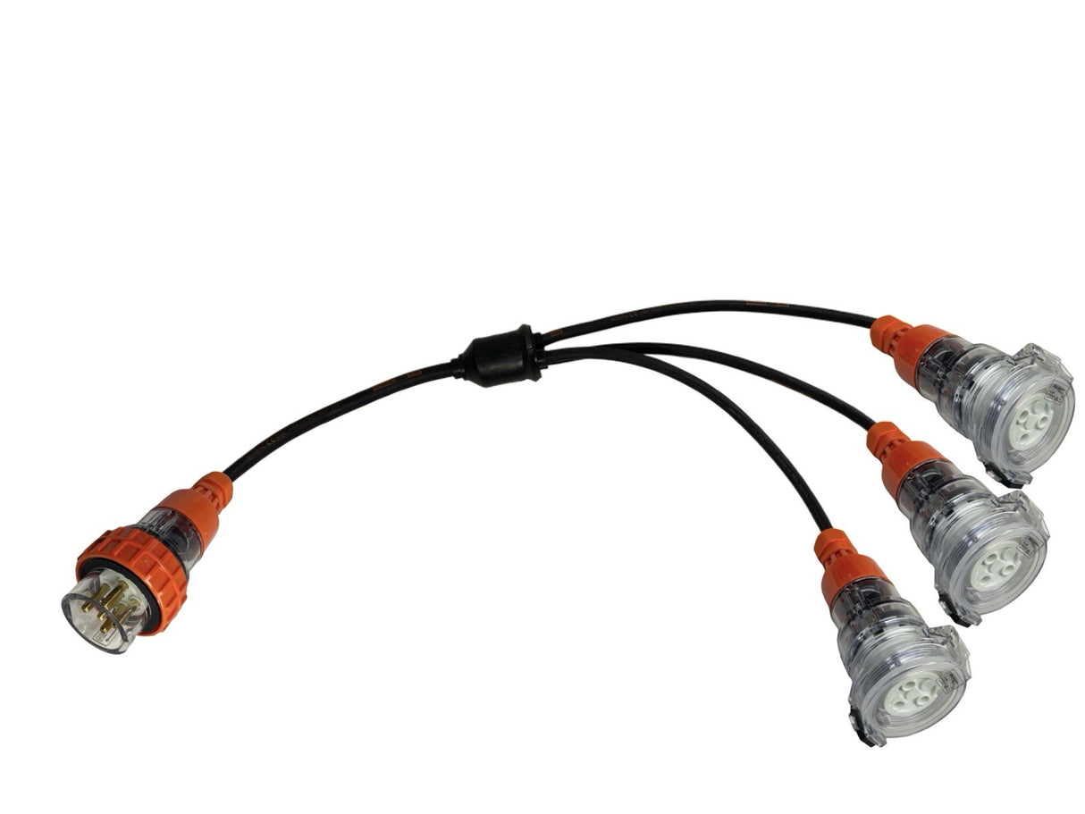 Splitter Lead Adapter 20 Amp 5 Pin 3 Phase to 3 x 20 Amp 3 Pin Single Phase 240V