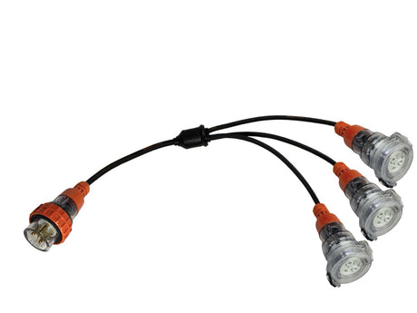 Splitter Lead Adapter 20 Amp 5 Pin 3 Phase to 3 x 20 Amp 3 Pin Single Phase 240V