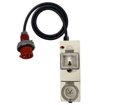 Power Adapter CEEform 16 Amp 5 Pin Three Phase to 15 Amp 3 Pin outlet