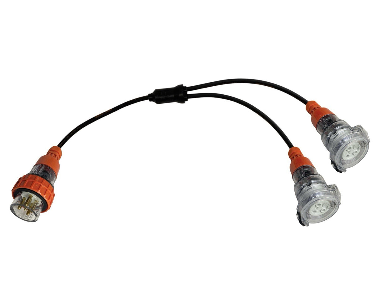Splitter Lead Adapter 20 Amp 5 Pin 3 Phase to 2 x 20 Amp 3 Pin Single Phase 240V