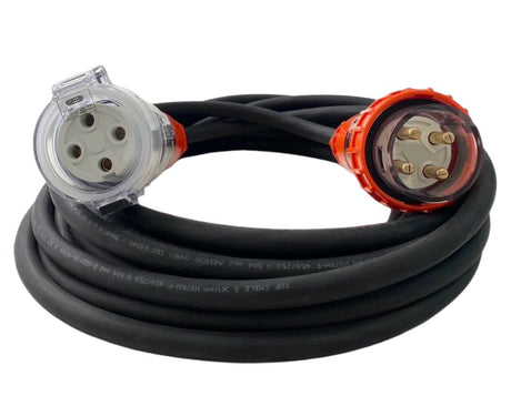 20 Amp 2m Extension Lead, 3 Phase, 4 pin, 415V 20A 2mt Cable 3ph