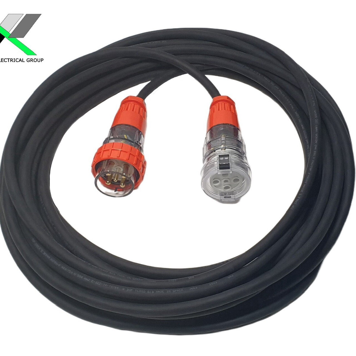40 Amp 40m Extension Lead, 3 Phase, 5 pin, 415V 40A Heavy Duty Cable 3 ...