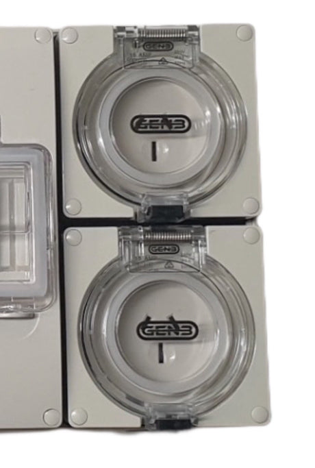 Portable Power board adapter 15 Amp 3 pin to 2 x 240v RCBO 15A outlets