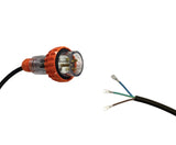 Appliance Lead 20 Amp 3 Pin Round Single Phase Plug with Bootlace Pins/or Lugs