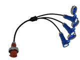 Splitter Lead Adapter CEEform 16 Amp 5 Pin to 3 x CEEform 16 Amp 3 Pin 240V