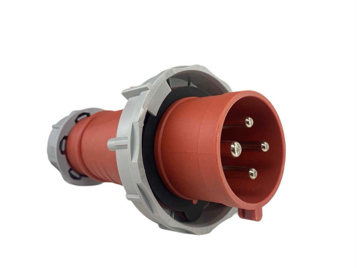 Appliance Lead CEEform 32 Amp 4 Pin Three Phase Plug with Bootlace Pins/or Lugs