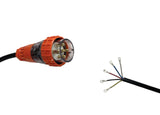 Appliance Lead 32 Amp 5 Pin Round Three Phase Plug with Bootlace Pins/or Lugs