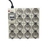 Portable Power board adapter 32 Amp 3 phase 5 pin to 14 x 10A 240v RCBO outlets