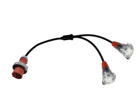 Splitter Lead Adapter CEEform 32 Amp 5 Pin to 2 x 32 Amp 3 Pin Single Phase