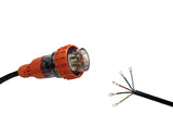 Appliance Lead 10 Amp 5 Pin Round Three Phase Plug with Bootlace Pins/or Lugs