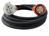 10 Amp 10m Extension Lead, 3 Phase, 5 pin, 415V 10A Heavy Duty Cable 3ph