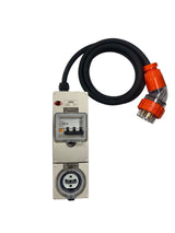 Portable Power board 32 Amp 3 phase 5 pin supply to 20 Amp 5 Pin RCBO outlet