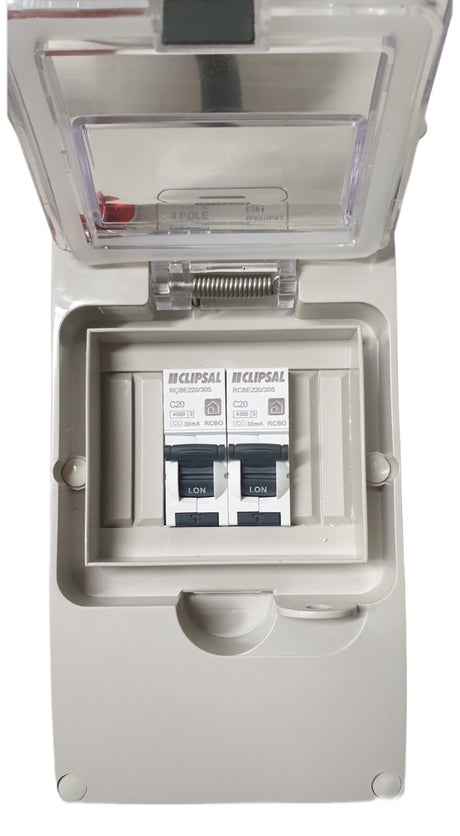 Portable Power board 20 Amp 3 phase 5 pin supply to 2 x 240v 20 Amp RCBO outlets