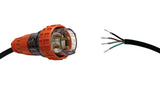 Appliance Lead 40 Amp 4 Pin Round Three Phase Plug with Bootlace Pins/or Lugs