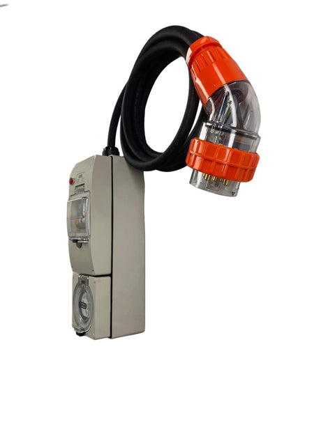 Portable Power board 32 Amp 3 phase 5 pin supply to 20 Amp 5 Pin RCBO outlet