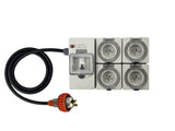 Power Board 15 Amp 3 Pin Single Phase to 4 x 15 Amp 3 pin single Phase outlets