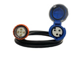 Adapter 32 Amp 5 Pin to CEEform 32 Amp 3 pin Single Phase Extension Lead