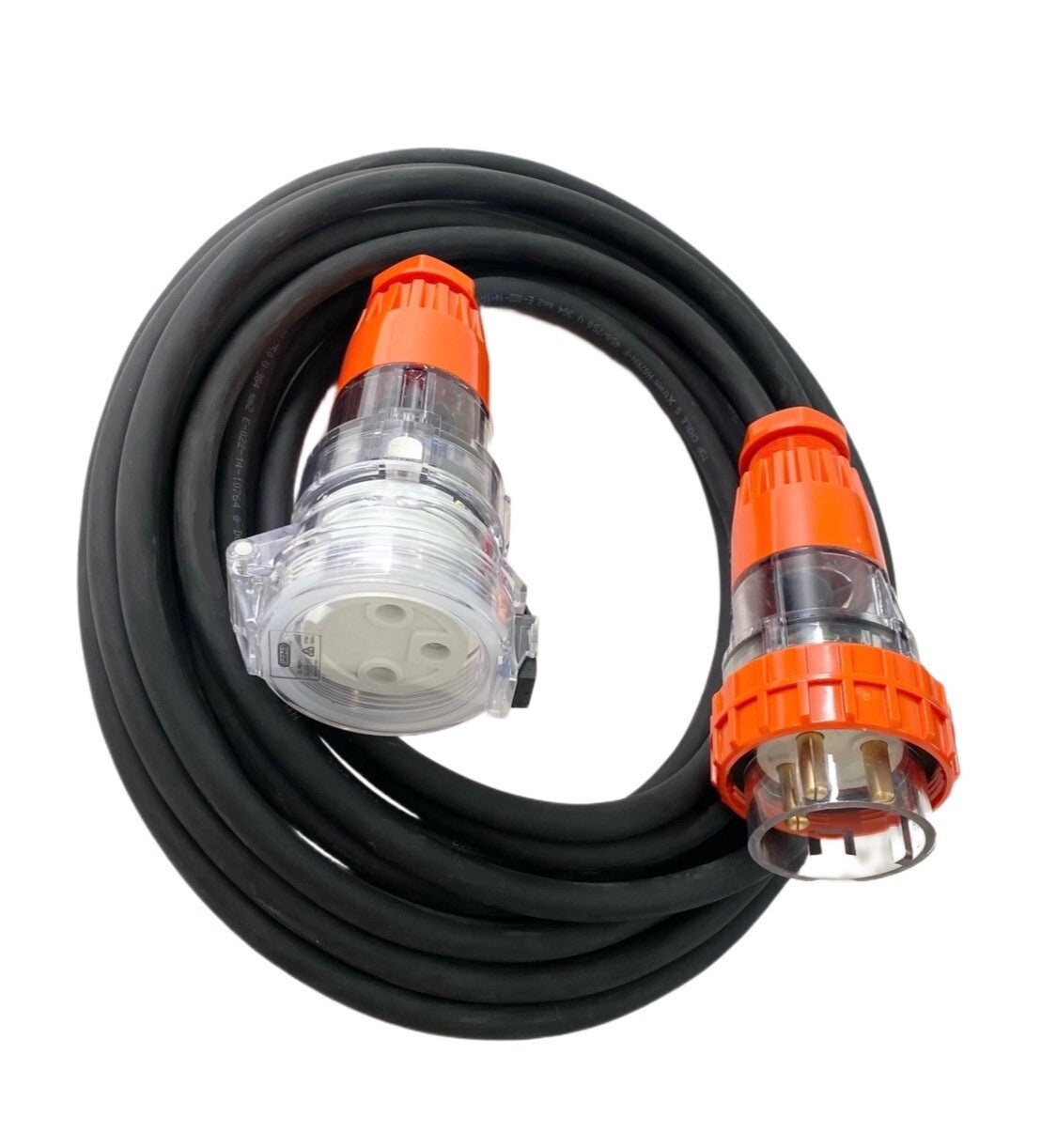 32 Amp 2m Extension Lead, Single Phase, 3 pin, 240V 32A 2mt Rubber Cable