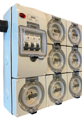 Portable Power board adapter 32 Amp 3 phase 5 pin to 7 x 15A 240v RCBO outlets