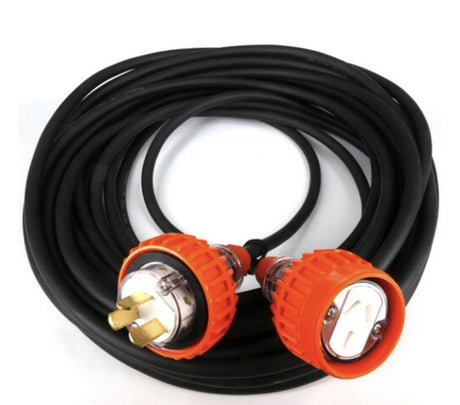 20 Amp Extension Lead Single Phase 3 Flat Pins 2 Metres, 20A, 1 Phase, 2m