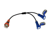 Splitter Lead Adapter 32 Amp 5 Pin to 2 x CEEform 32 Amp 3 Pin Single Phase 240V