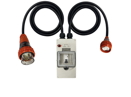 Power Adapter 32 Amp 5 Pin Three Phase to 20 Amp flat 3 pin Single Phase Socket