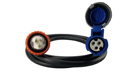 Adapter 20 Amp Flat 3 Pin to CEEform 16 Amp 3 pin Single Phase Extension Lead