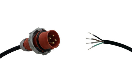 Appliance Lead CEEform 16 Amp 4 Pin Three Phase Plug with Bootlace Pins/or Lugs