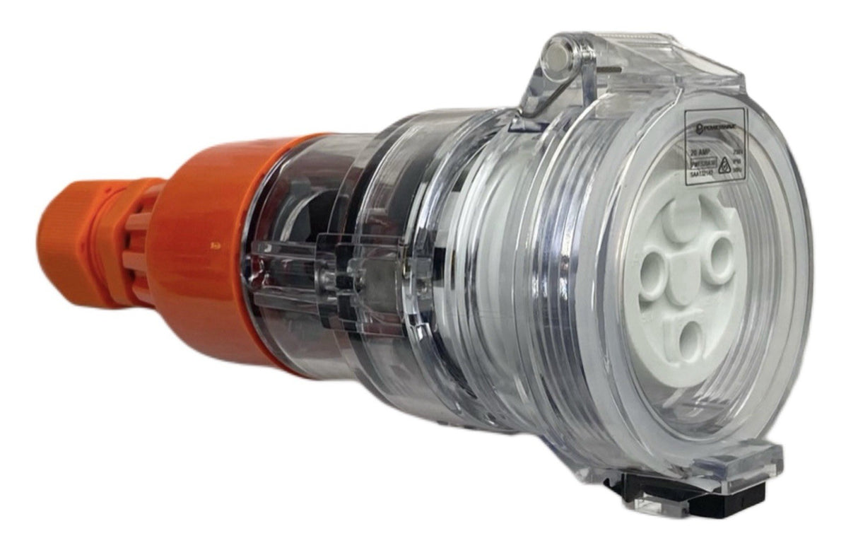 Adapter 20 Amp 3 Pin Flat to 20 Amp 3 pin Round Single Phase 240V Extension Lead