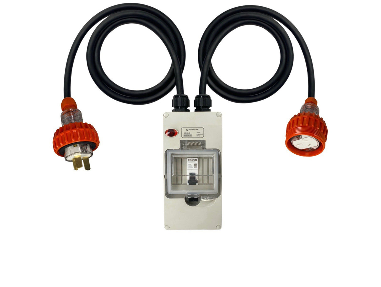 Power Adapter 20 Amp Flat 3 Pin Single Phase to 15 Amp 3 pin Single Phase Socket