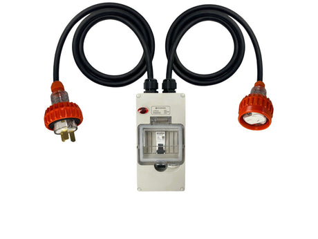 Power Adapter 20 Amp Flat 3 Pin Single Phase to 15 Amp 3 pin Single Phase Socket