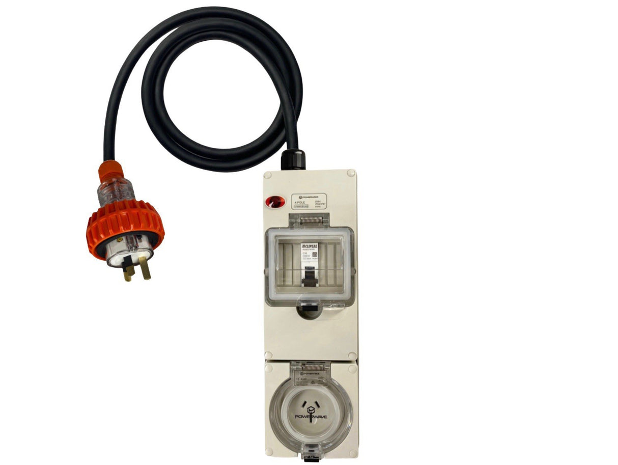 Power Adapter 10 Amp 3 Pin Single Phase to 15 Amp 3 Pin Single Phase outlet