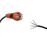 Appliance Lead 50 Amp 4 Pin Round Three Phase Plug with Bootlace Pins/or Lugs