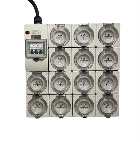 Power Board 32 Amp 5 Pin Three Phase to 14 x 10 Amp 3 pin single phase outlets