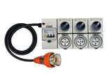 Power Board 32 Amp 4 Pin Three Phase to 3 x 32 Amp 4 pin Three Phase outlets