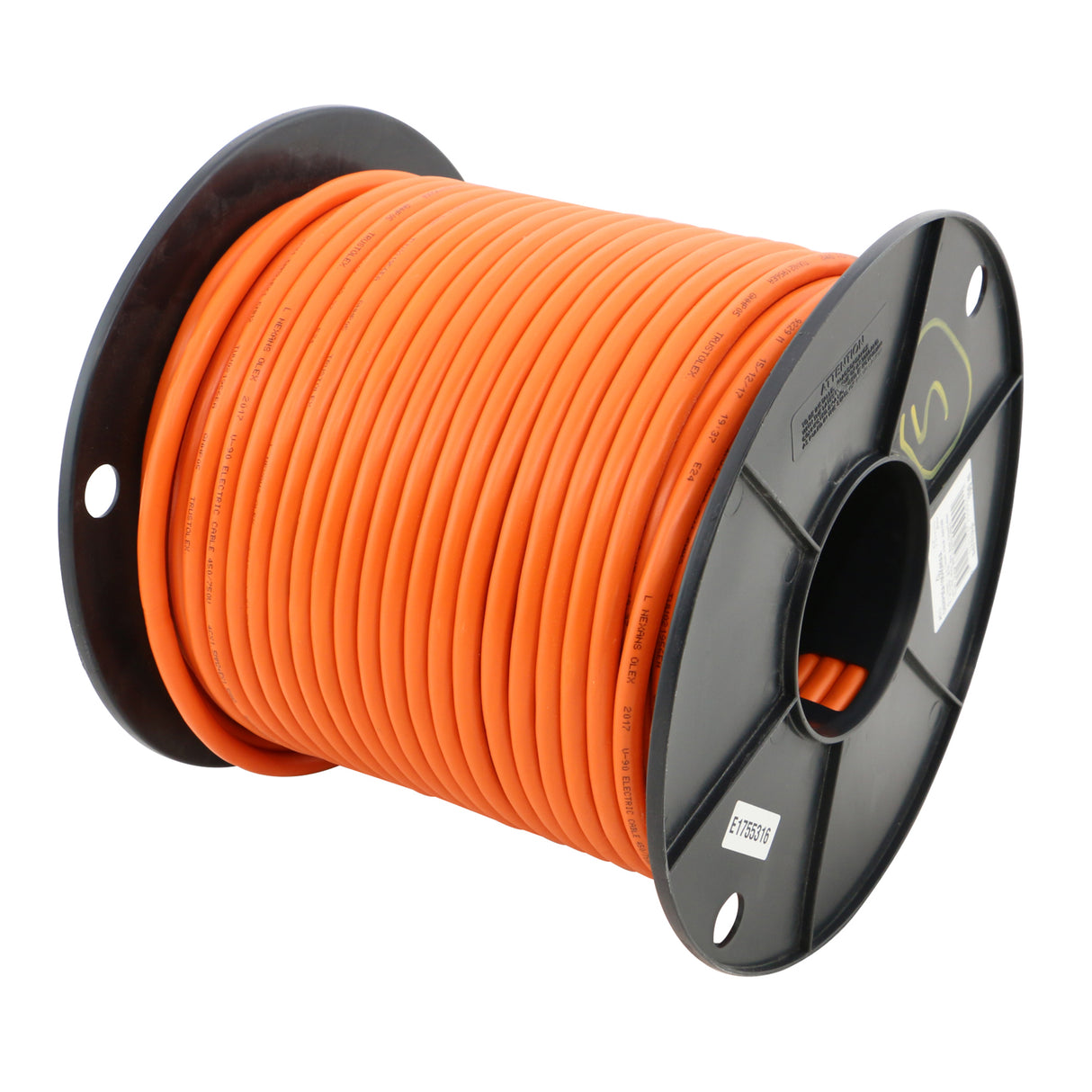 2.5mm 3 Core & Earth Orange Circular Cable (4G) 100 Metre Drum